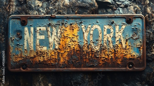 New York License Plate: Vintage American Icon for the City-State Voyage photo