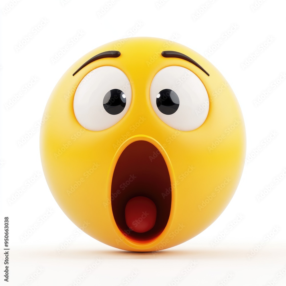 A bright yellow emoji stares with wide eyes and an open mouth, expressing sheer astonishment A bright yellow emoji stares with wide eyes and an open mouth, expressing sheer astonishment