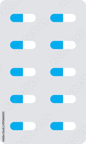 Pills blister pack. Medical pills vector design.