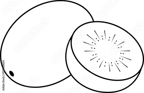 kiwi fruit outline coloring page 