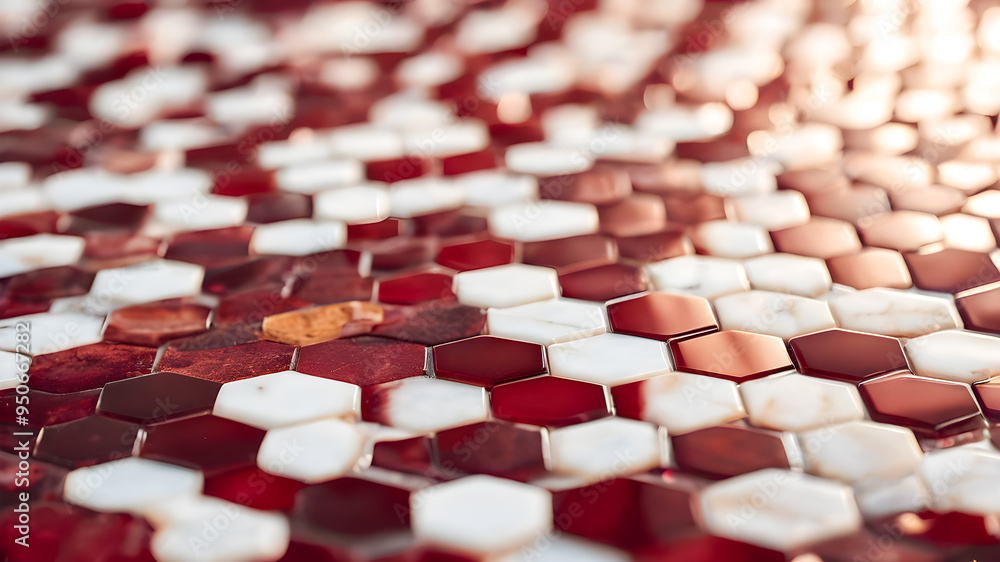 Abstract background of hexagonal mosaic tiles, shallow depth of field. Abstract background of hexagonal mosaic tiles, shallow depth of field.