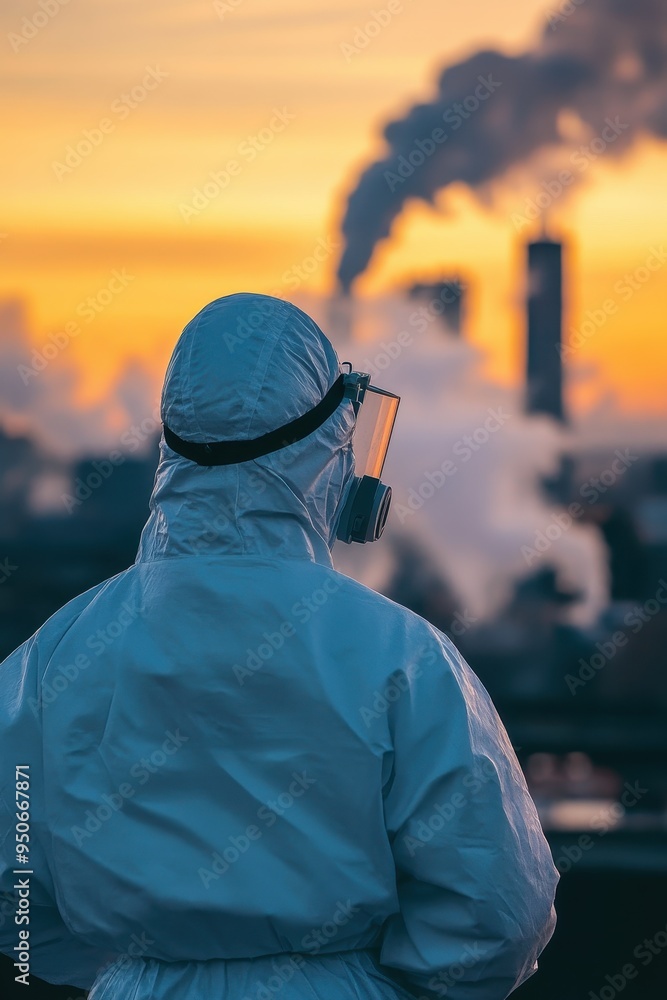 Inspecting Industrial Emissions at Sunset Inspecting Industrial Emissions at Sunset