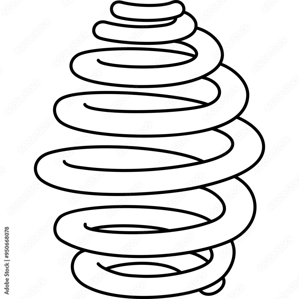 Barrel spring. Vector outline illustration. Barrel spring. Vector outline illustration.