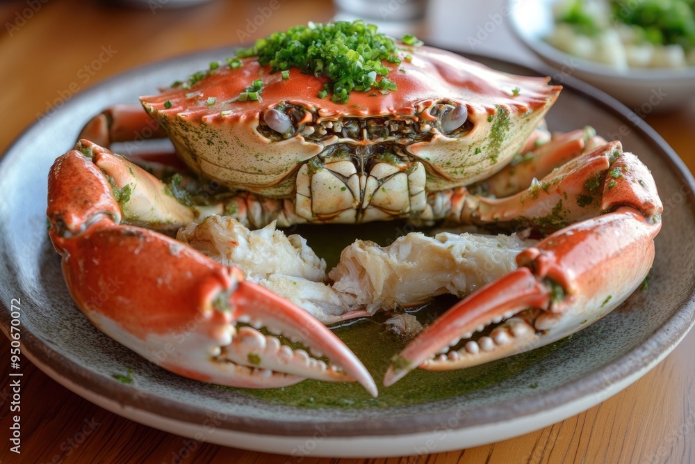 Dungeness Crab Plate with Green Onion Sauce: Chinese Food with Asian Flavors Dungeness Crab Plate with Green Onion Sauce: Chinese Food with Asian Flavors