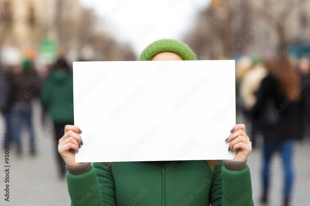 PNG woman holding sign mockup, transparent design PNG woman holding sign mockup, transparent design