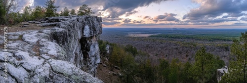 Northwest Arkansas Cliff Landscape: Panoramic View at Mt Magazine State Park in Russellville photo