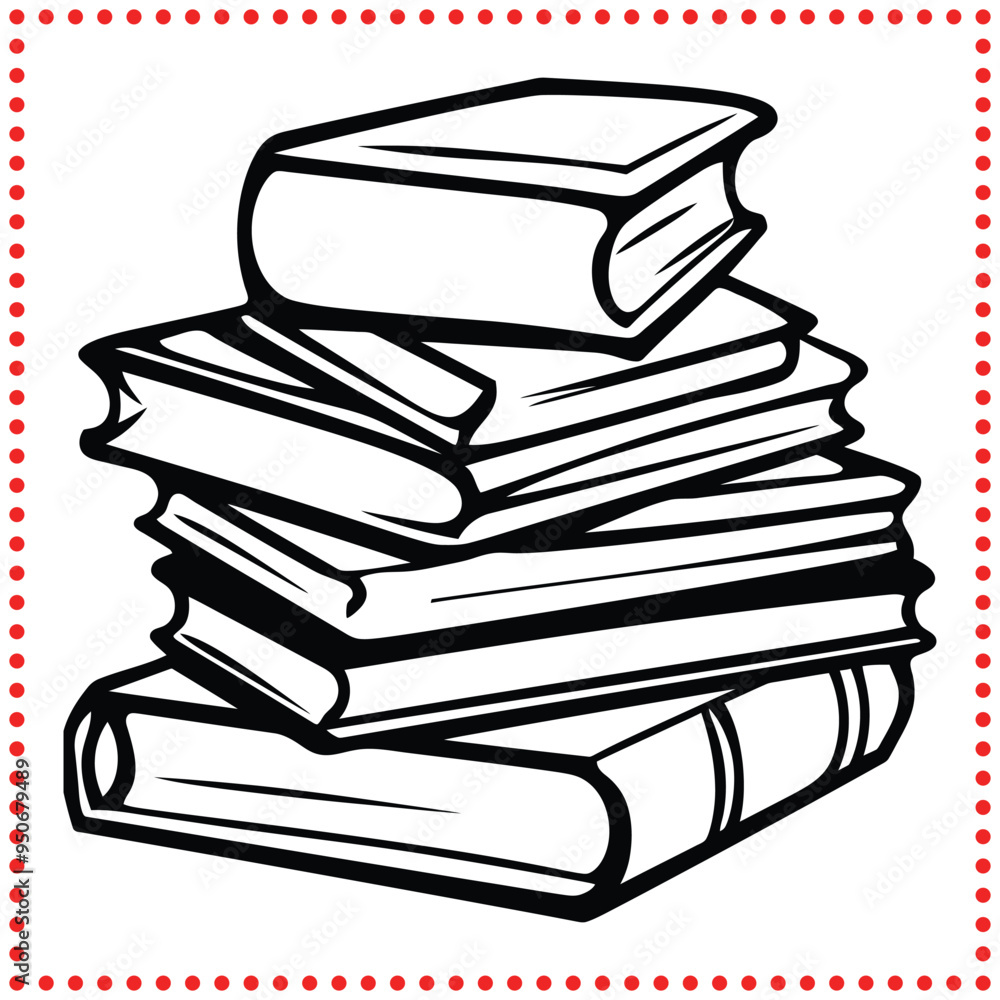 Elegant Stack of Books Silhouette Ideal for Academic and Knowledge Based Designs Elegant Stack of Books Silhouette Ideal for Academic and Knowledge Based Designs