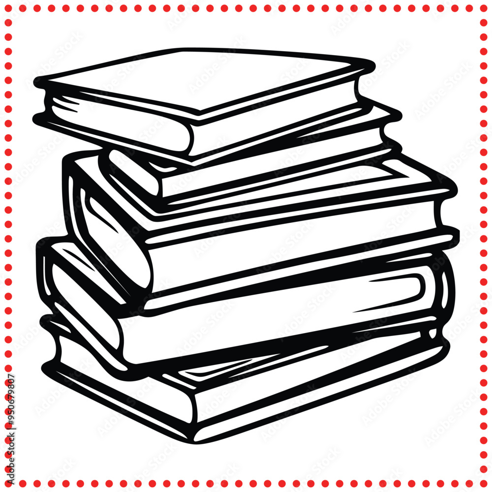 Monochrome Books Silhouette Perfect for Library, Reading, and Education Projects Monochrome Books Silhouette Perfect for Library, Reading, and Education Projects