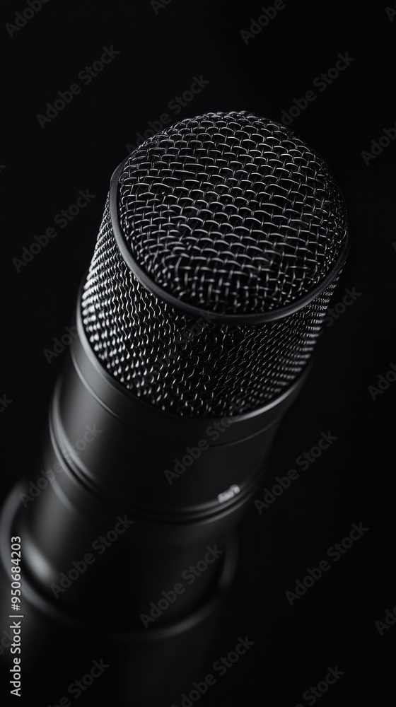 Sleek Black Painted Iron Microphone Mesh Background, Closeup Sleek Black Painted Iron Microphone Mesh Background, Closeup