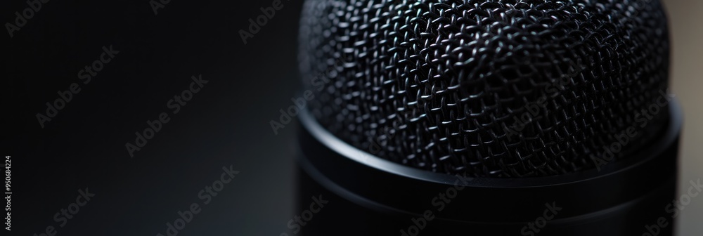 Sleek Black Painted Iron Microphone Mesh Background, Closeup Sleek Black Painted Iron Microphone Mesh Background, Closeup