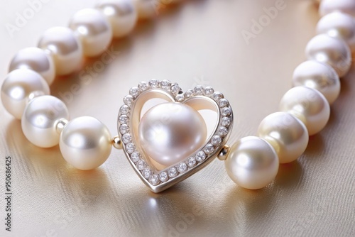 Pearl necklace heart shaped pearl necklace fine jewelry pearl strand classic pearl necklace pearl jewelry gift anniversary gift special occasion gift romantic dinner date gift photo