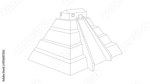 Temple on the Aztec Step Pyramid