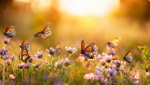 a poem about the dance of butterflies in a sunlit meadow ai generated photo