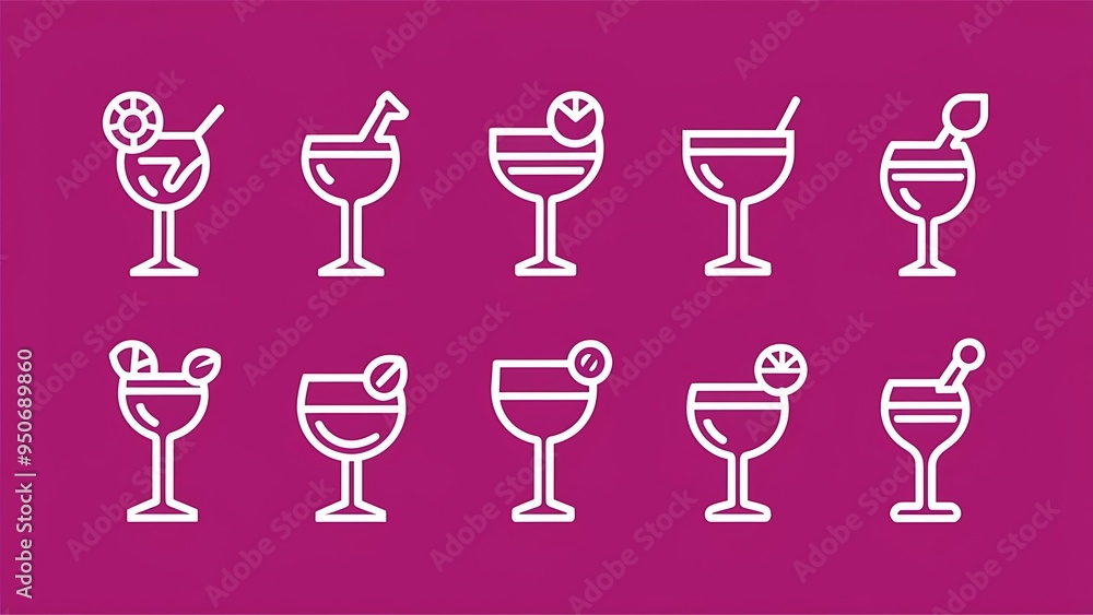Drinks and glass line icon set. Pixel perfect fully editable vector icon suitable for websites, info graphics and print media. Drinks and glass line icon set. Pixel perfect fully editable vector icon suitable for websites, info graphics and print media.