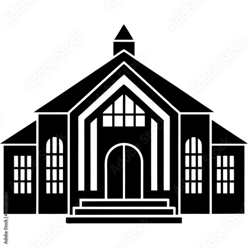 Zenith Hall silhouette vector art illustration