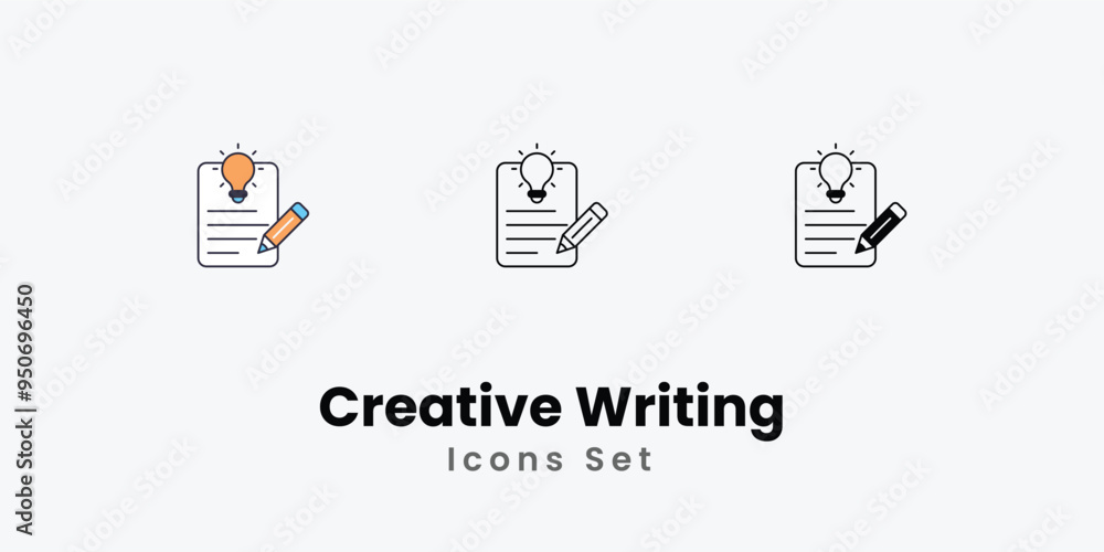 Creative Writing Icons thin line and glyph vector icon stock illustration Creative Writing Icons thin line and glyph vector icon stock illustration