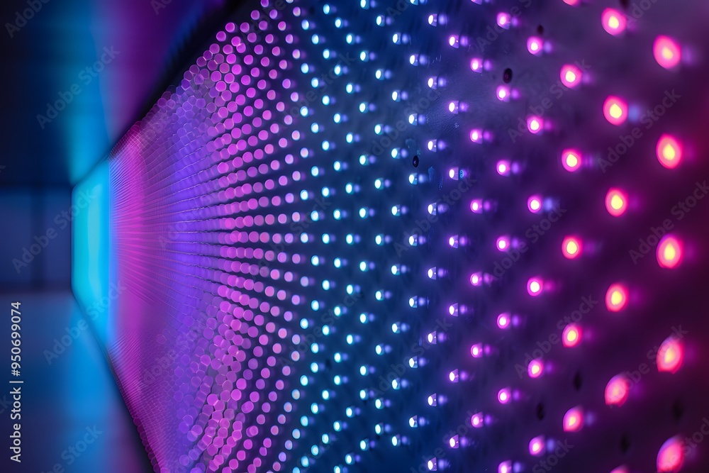 Vibrant LED Light Display with Gradient Colors
