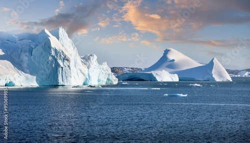 big icebergs in ilulissat icefjord greenland photo