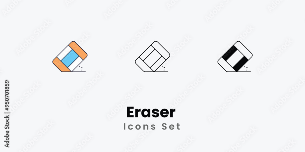 Eraser Icons thin line and glyph vector icon stock illustration Eraser Icons thin line and glyph vector icon stock illustration