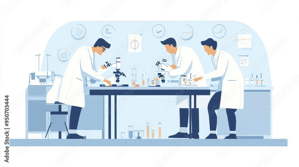 Scientific Research Team Conducting Experiments in the Laboratory Scientific Research Team Conducting Experiments in the Laboratory