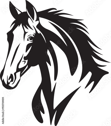 Elegant Horse Silhouette Vector Design for Adobe Illustrator, horse head silhouette, horse head vector, head