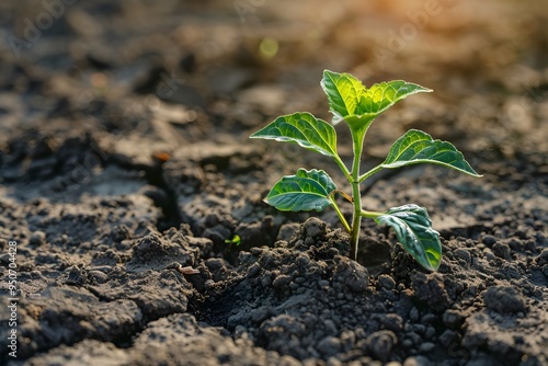 A Resilient Seedling Thriving in Dry Soil