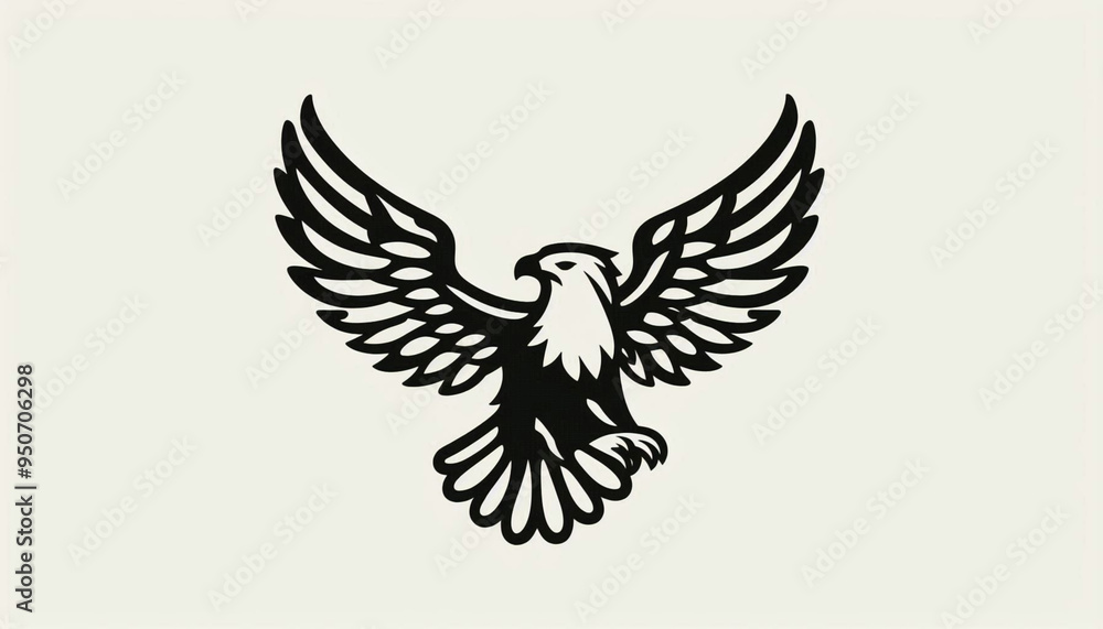 Eagle Bird Clipart Tattoo Design in Black and White Eagle Bird Clipart Tattoo Design in Black and White