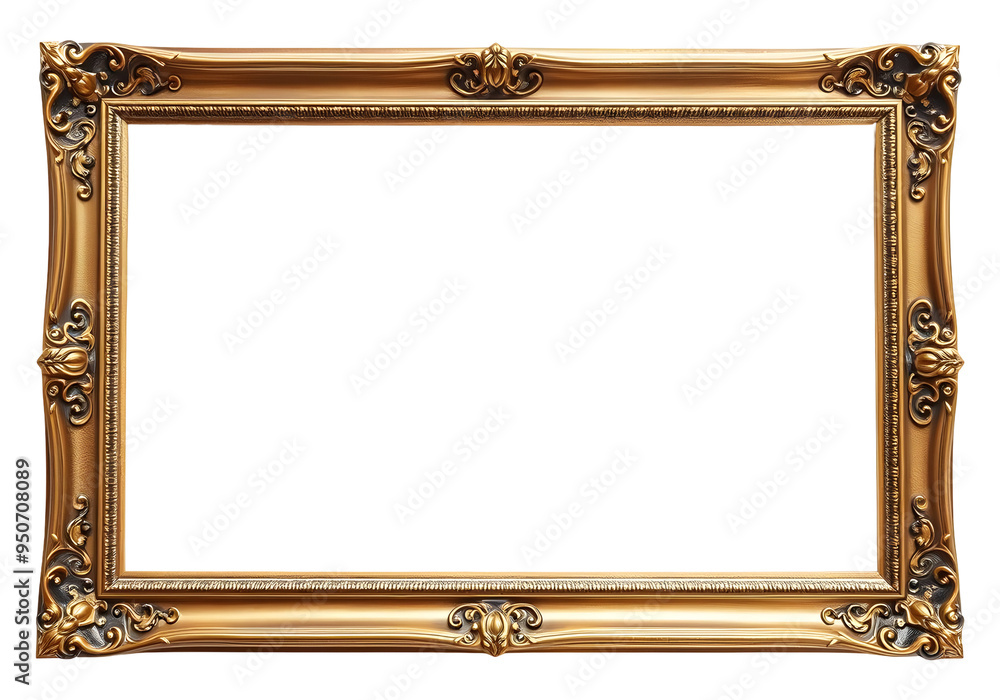 Bronze frame in baroque style isolated on transparent background
Bronze frame in baroque style isolated on transparent background