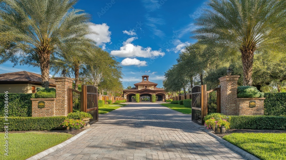 Elegant Driveway to a Grand Estate Elegant Driveway to a Grand Estate