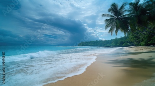 Wallpaper Mural Sunny Paradise Beach with Clear Blue Sky Torontodigital.ca