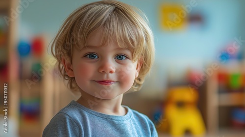 Colorful and Fun Kindergarten Scene with Children