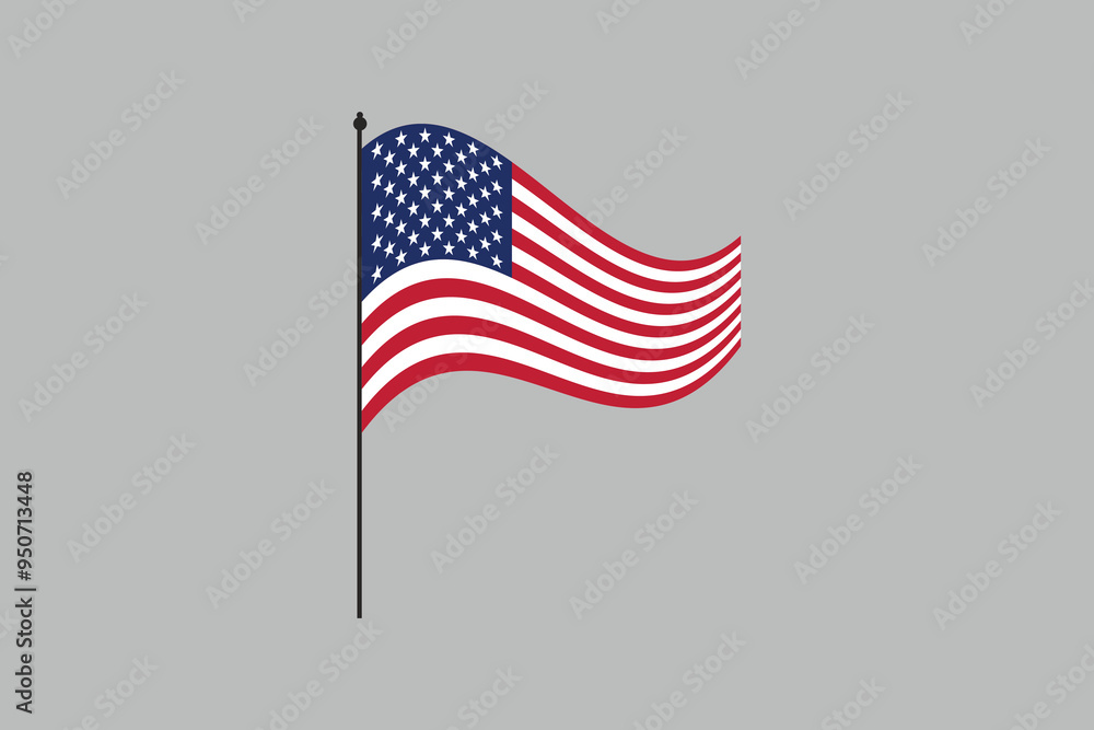 American flag, USA vector illustration