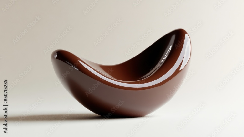 A Smooth Chocolate Bowl Shaped Like a Leaf A Smooth Chocolate Bowl Shaped Like a Leaf