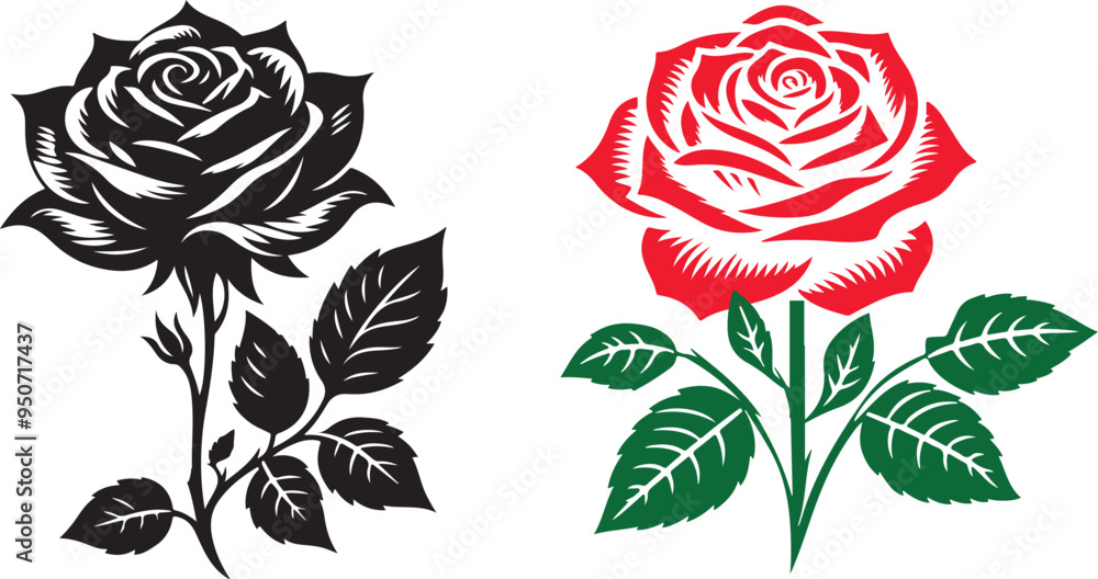 rose flower ret vector illustration silhouette images design rose flower ret vector illustration silhouette images design