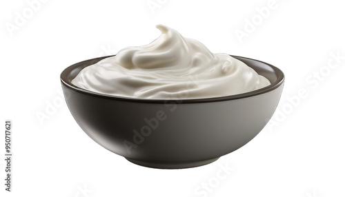 bowl of cream isolated on transparent background