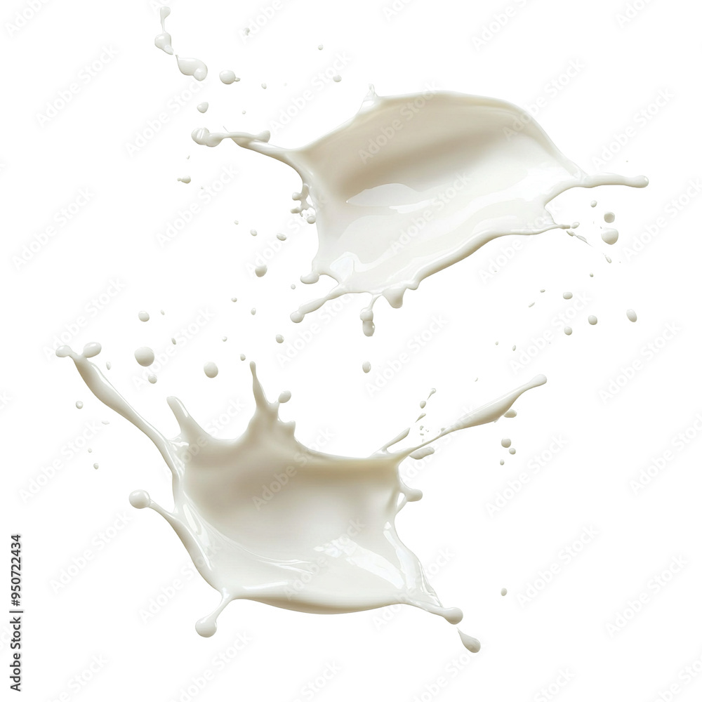 Splashes of milk or cream, cut out Splashes of milk or cream, cut out