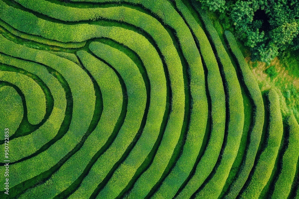 Fototapeta premium green tea fields in the mountains