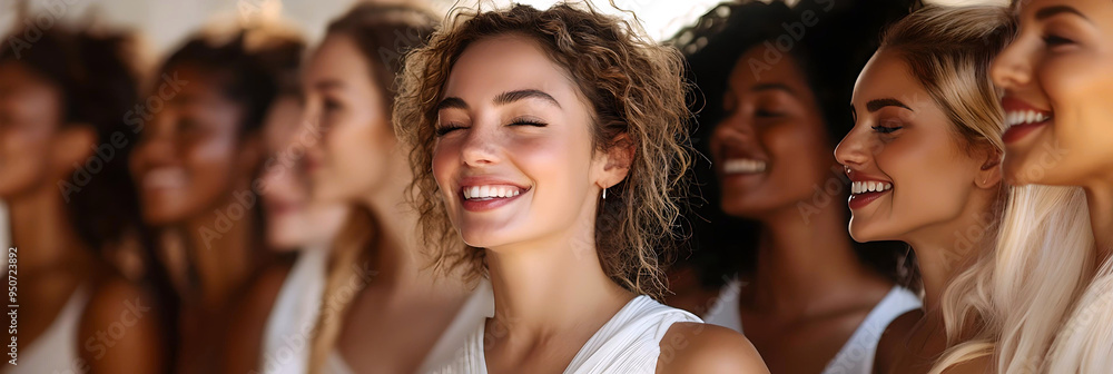 A group of joyful women smiling and enjoying a moment together, symbolizing friendship, unity, and the celebration of diversity and beauty.
A group of joyful women smiling and enjoying a moment together, symbolizing friendship, unity, and the celebration of diversity and beauty.