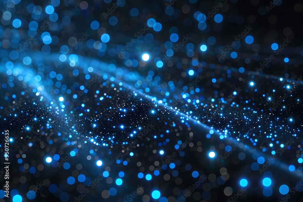 Ethereal Blue Light Trails in a Starry Universe Ethereal Blue Light Trails in a Starry Universe