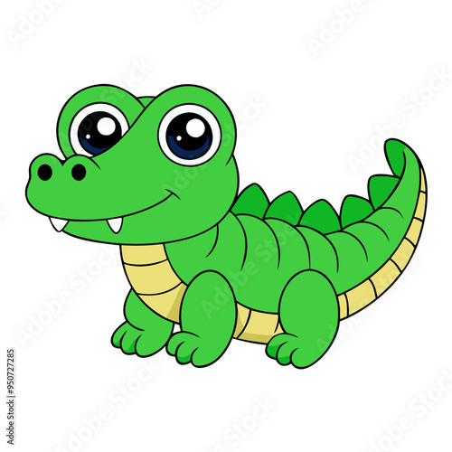 cute crocodile isolated on white