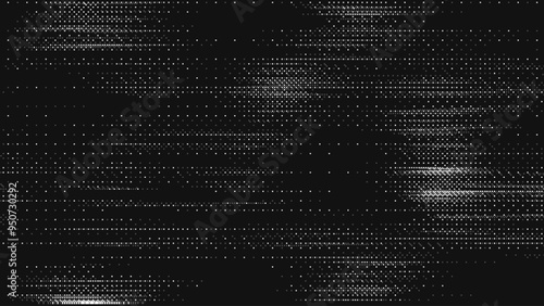 Retro CCTV or VHS Video White Noise Abstract Grunge Background. Scanlines Vibration Glitch. Video Damage Overlay Texture. Nostalgic Vintage 80s 90s Surveillance Technology Vector Illustration.