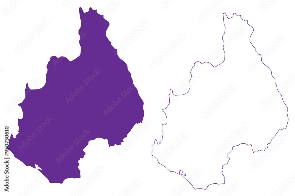 Fototapeta premium Hiroshima island (Japan, East Asia, Japanese archipelago, Kagawa) map vector illustration, scribble sketch Hiroshima map