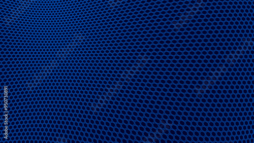 Blue Hexagon Pattern. Abstract Medical Chemical Tech Background. Hexagonal Pattern for Hi-Tech Science Design. Cyber Hexagon 3D Grid Sci-Fi Game Backdrop. Vector Illustration.