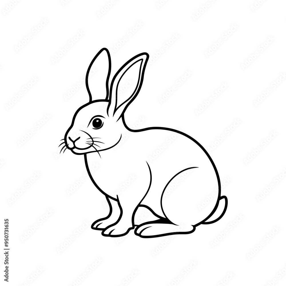 rabbit line art silhouette vector illustration rabbit line art silhouette vector illustration