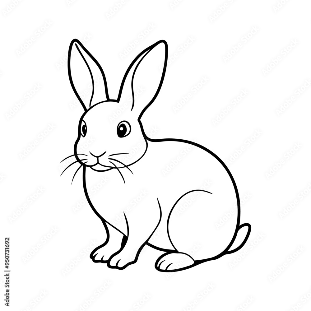 rabbit line art silhouette vector illustration rabbit line art silhouette vector illustration