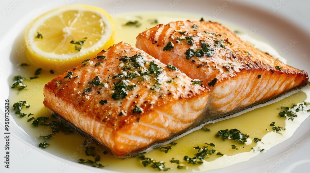 Delightful Grilled Salmon Fillet with Lemon and Herbs Delightful Grilled Salmon Fillet with Lemon and Herbs