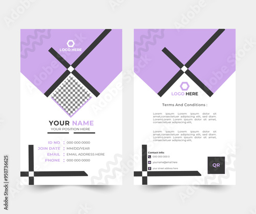 ID Card form template. clean ID Card template vector design. professional ID Card design.