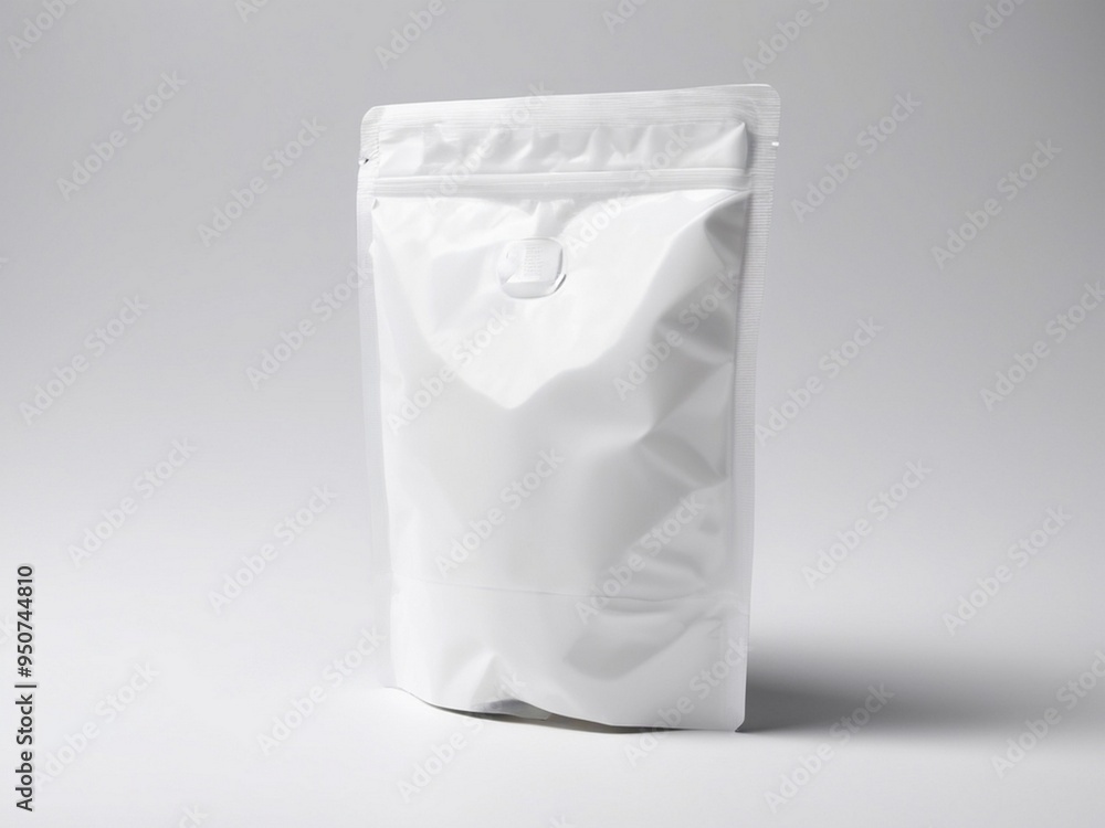 White sealed airtight bag on a white background White sealed airtight bag on a white background