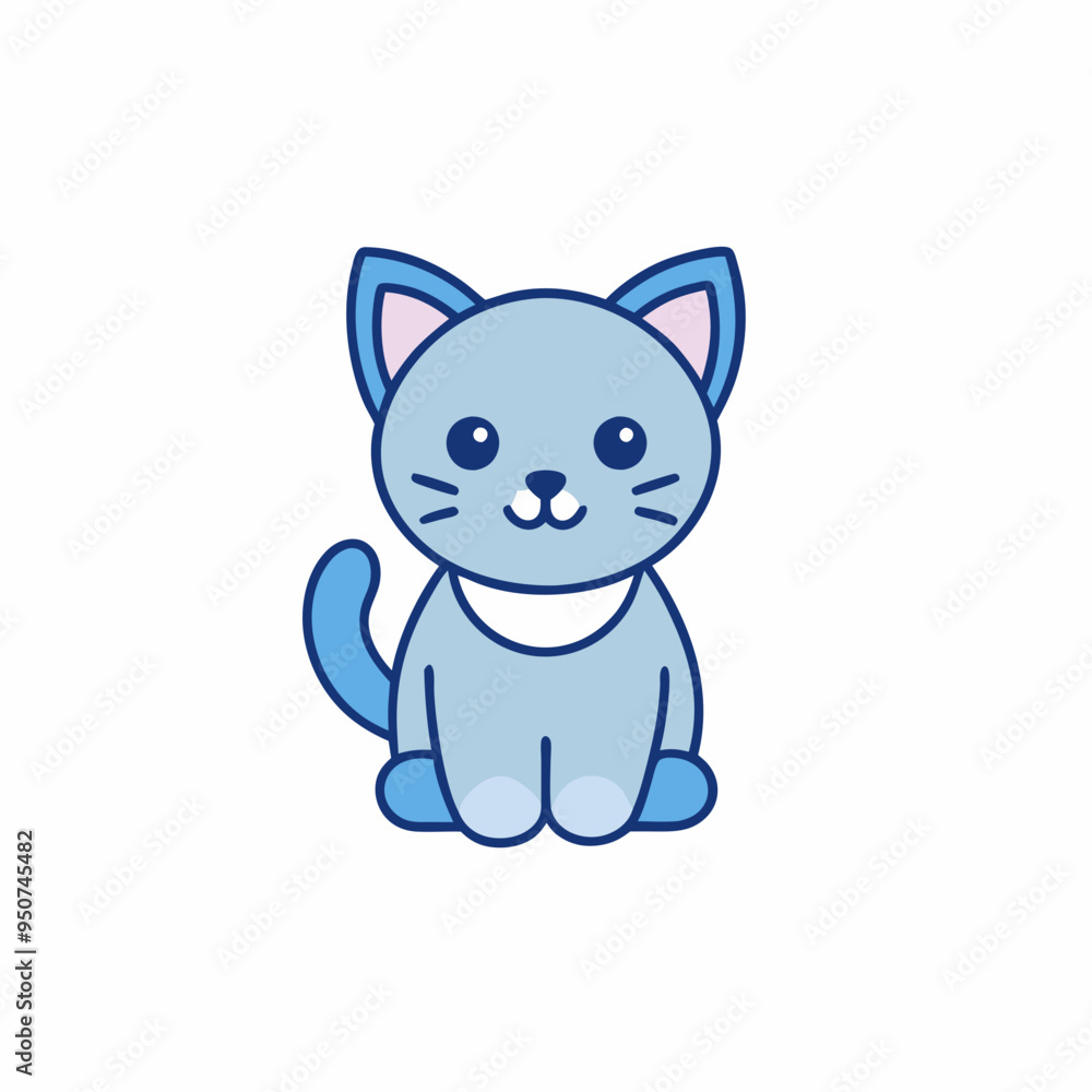 Obraz premium A Baby Cat Icon With Solid White Background