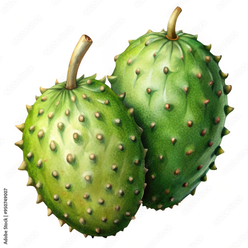 Two Soursops on a White Background
Two Soursops on a White Background
